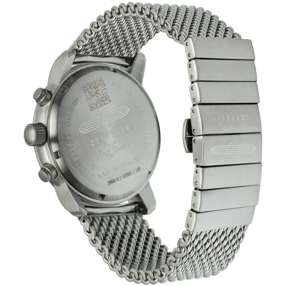Montre chronographe Zeppelin 100 Jahre alarme acier 7680M-1 arriere