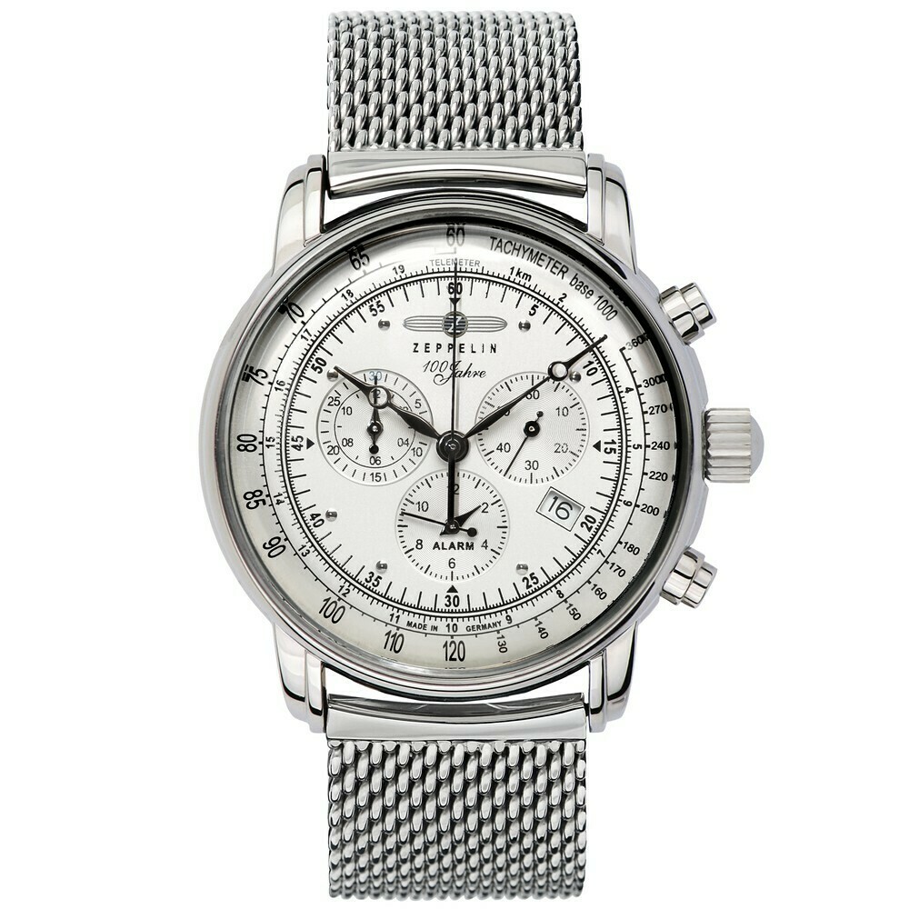 Montre chronographe Zeppelin 100 Jahre alarme acier 7680M-1