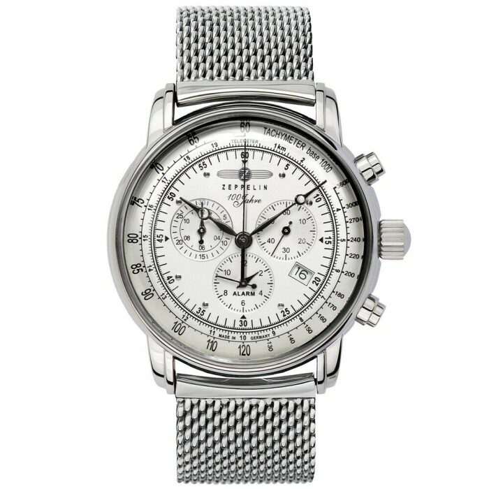 Montre chronographe Zeppelin 100 Jahre alarme acier 7680M-1