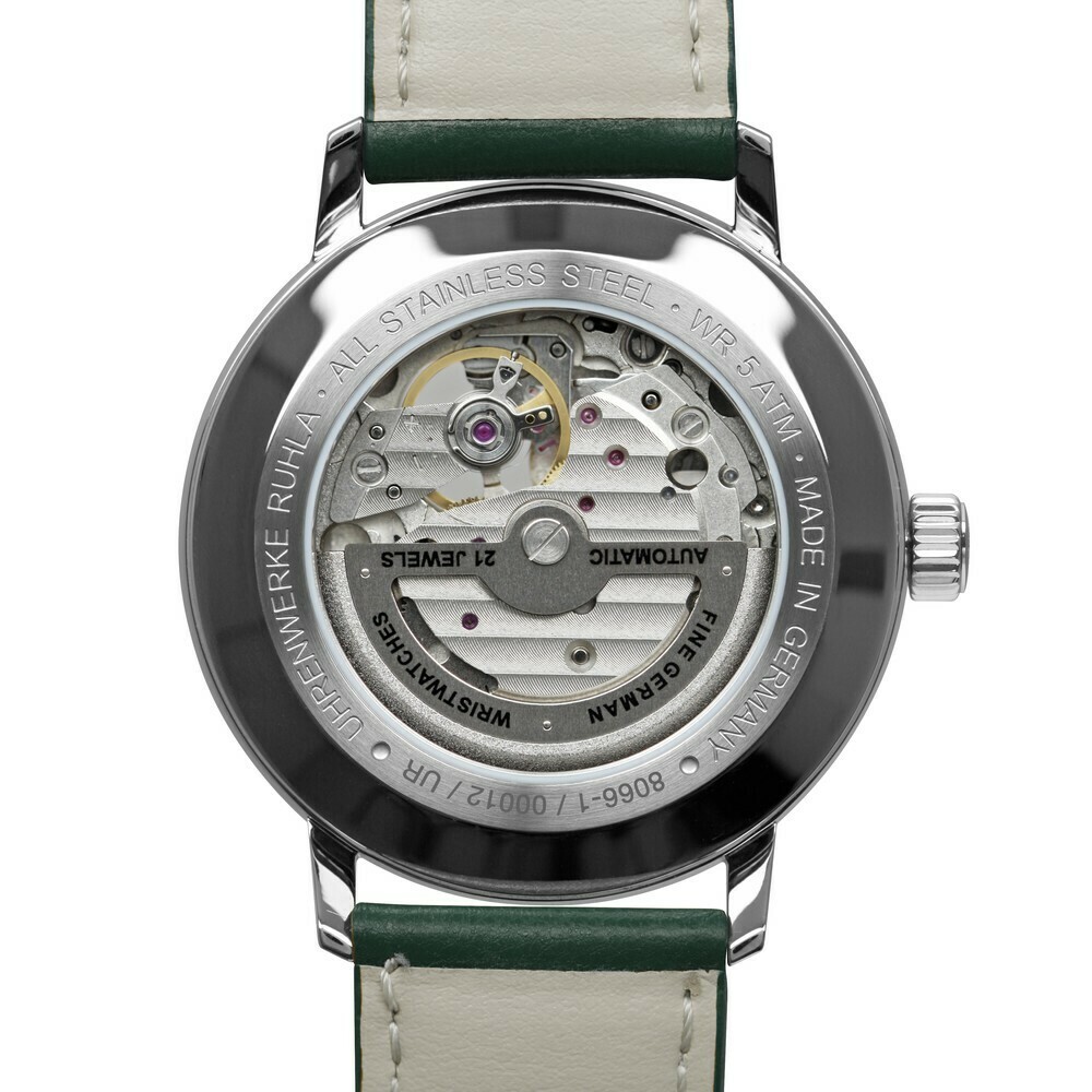 Montre automatique Zeppelin coeur ouvert vert homme 8066-1 arriere