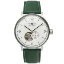 Montre automatique Zeppelin coeur ouvert vert homme 8066-1
