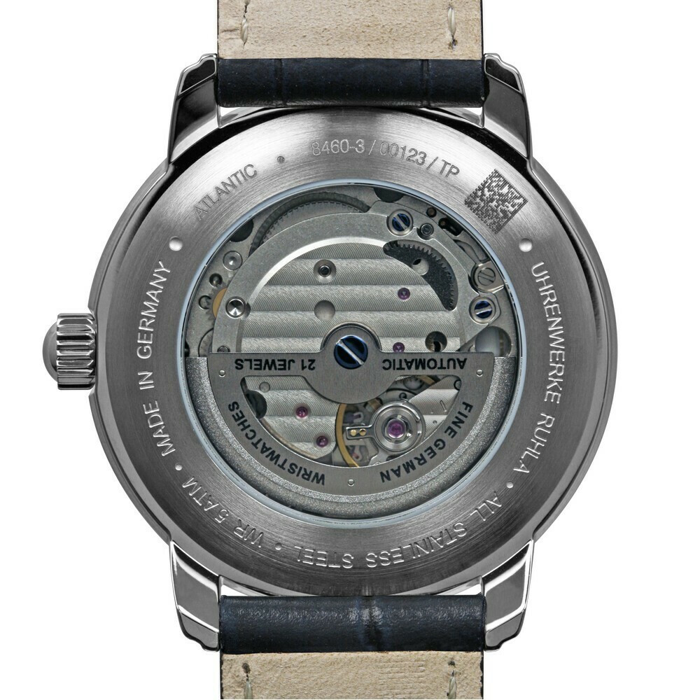 Montre automatique Zeppelin cadran bleu nuit Atlantic 8460-3 arriere