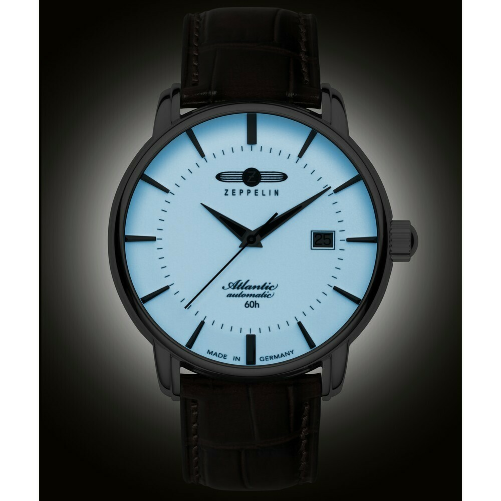 Montre automatique Zeppelin cadran ivoire Atlantic 8460-5 nuit