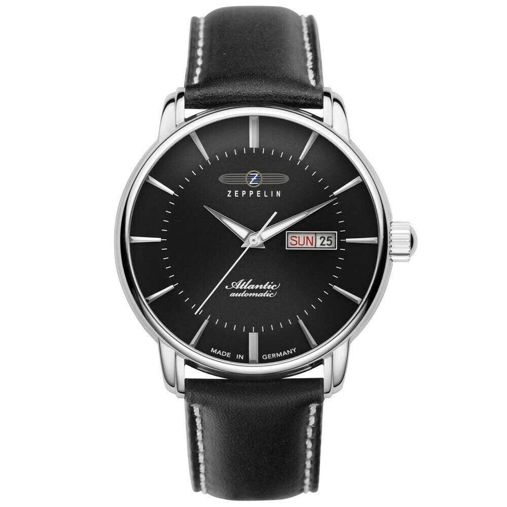 Montre automatique Zeppelin jour date noir Atlantic 8466-2