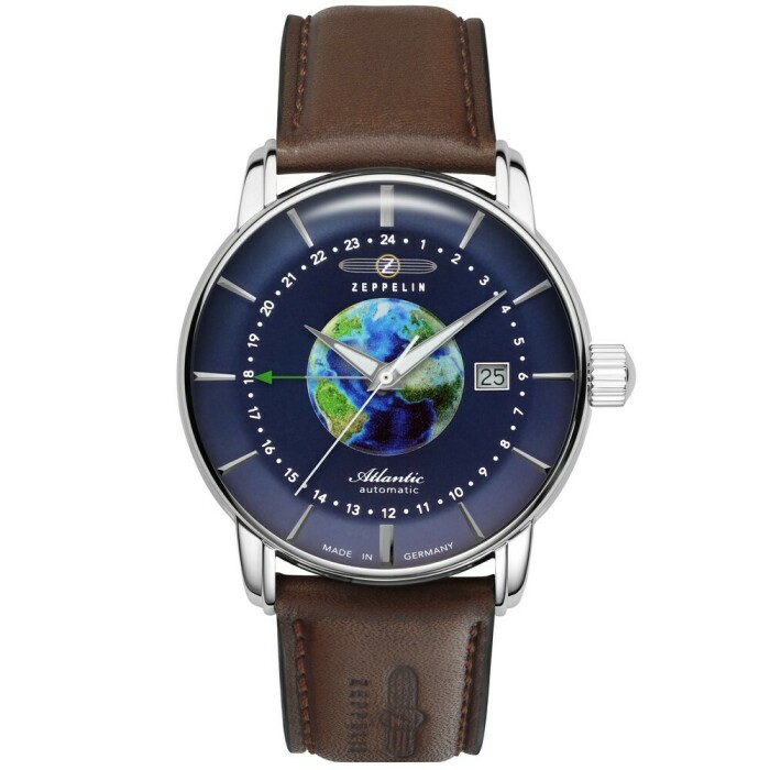 Montre automatique Zeppelin GMT cadran bleu nuit 8468-3