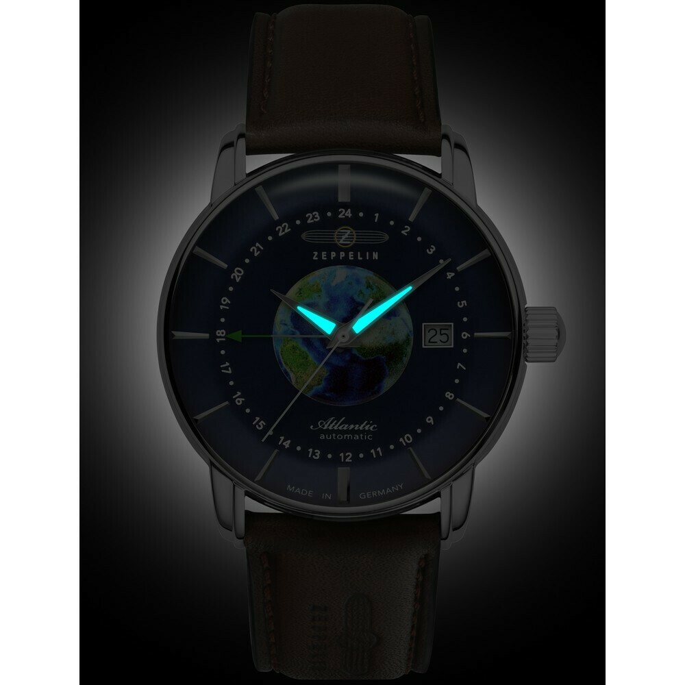Montre automatique Zeppelin GMT cadran bleu nuit 8468-3 nuit