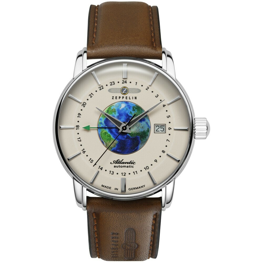 Montre automatique Zeppelin GMT cadran ivoire homme 8468-5