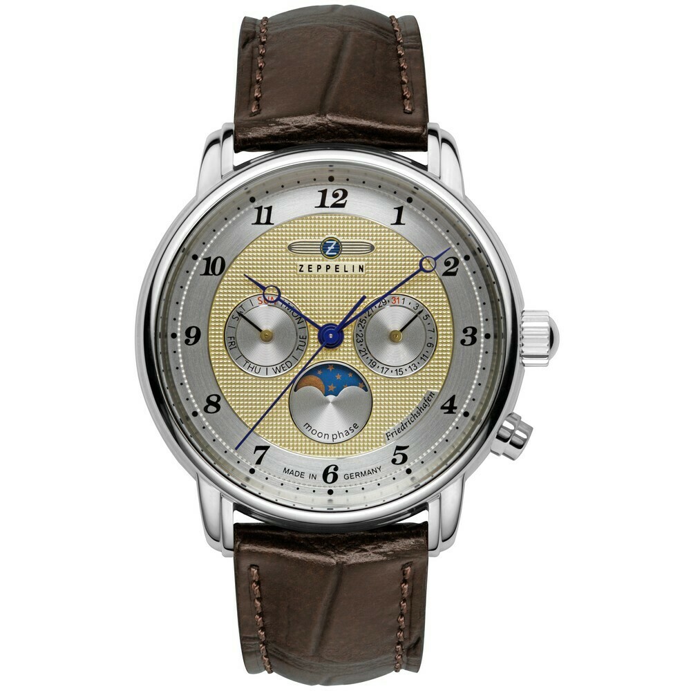 Montre quartz Zeppelin phase de lune champagne homme 8536-5