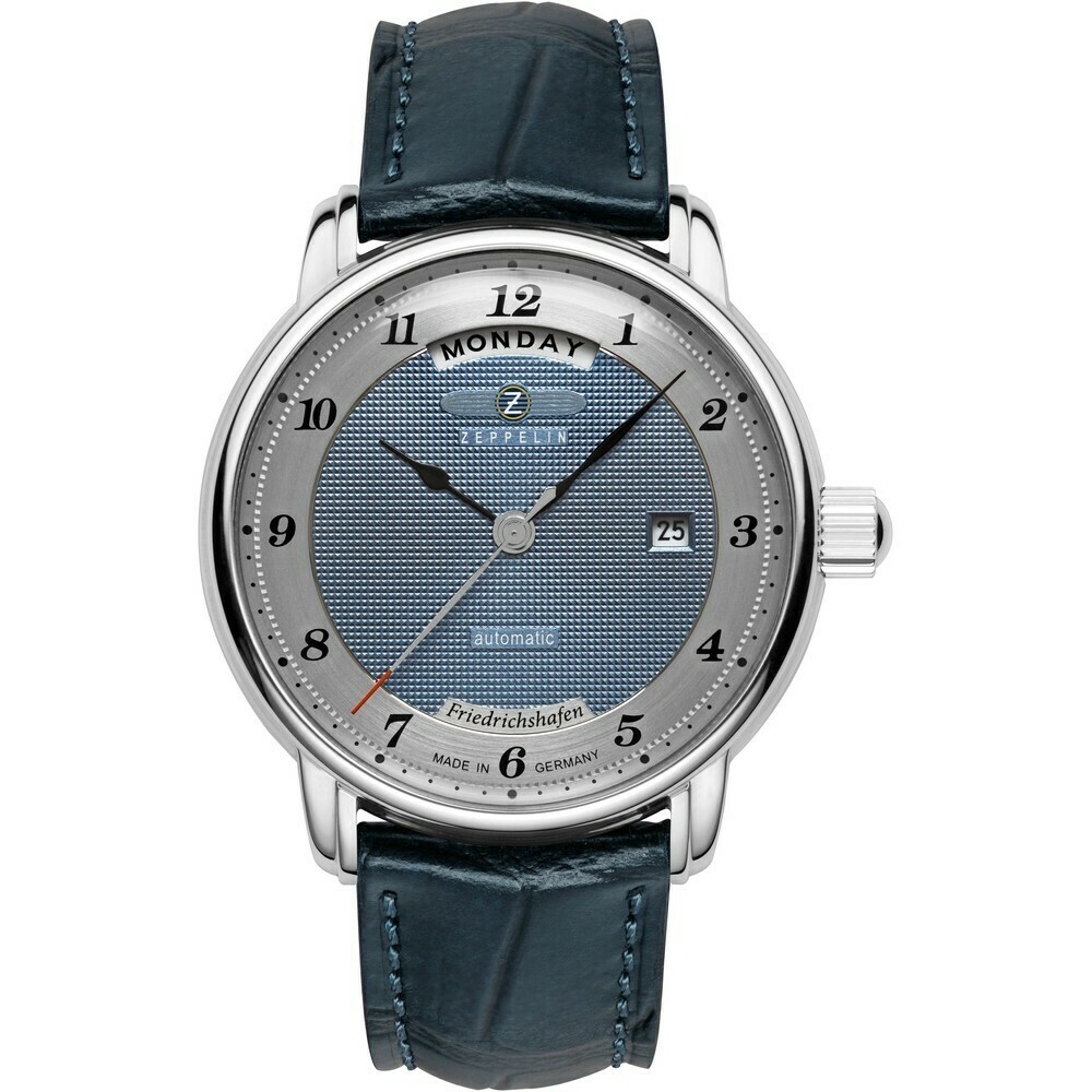 Montre automatique Zeppelin cadran bleu homme jour 8562-3