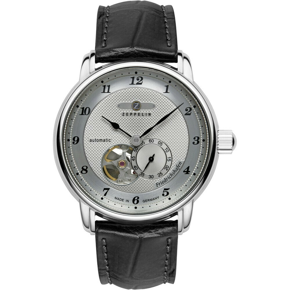 Montre automatique Zeppelin open heart cadran argent&eacute; 8566-4
