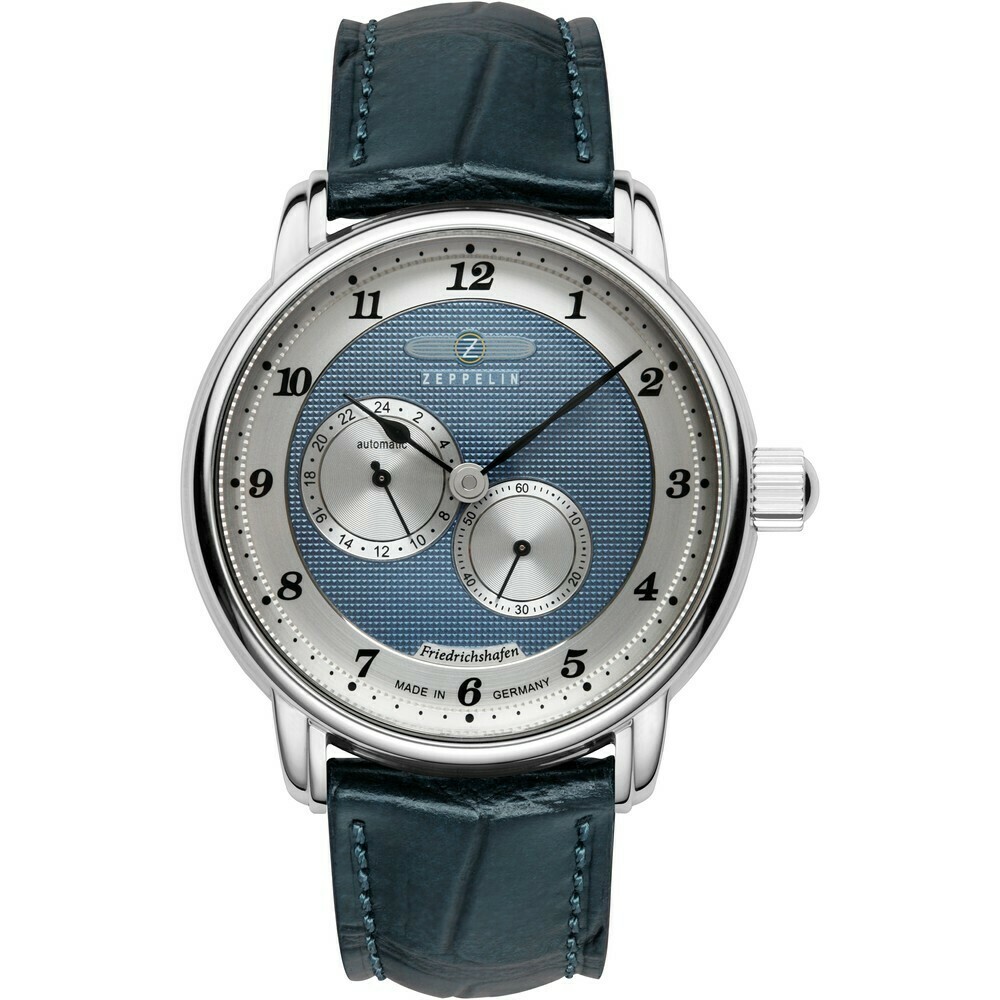 Montre automatique Zeppelin cadran bleu 24 heures 8568-3