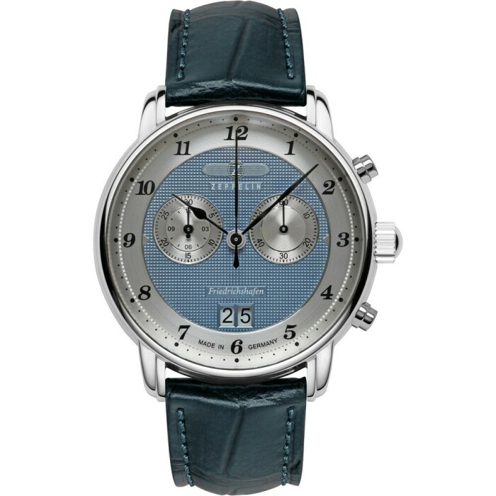Montre chronographe Zeppelin quartz cadran bleu homme 8584-3