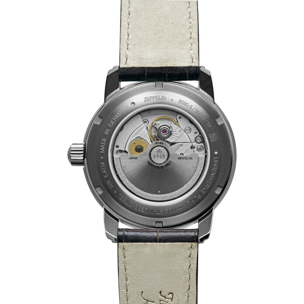 Montre automatique Zeppelin cadran or r&eacute;serve marche 8590-5 arriere