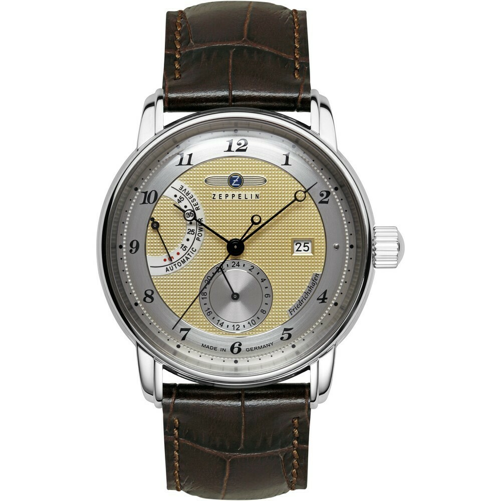 Montre automatique Zeppelin cadran or r&eacute;serve marche 8590-5