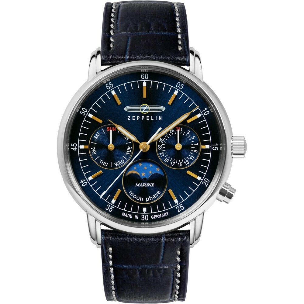 Montre quartz Zeppelin phase de lune bleue femme 8635-3