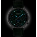 Montre quartz Zeppelin phase de lune verte femme 8635-4 nuit