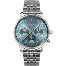 Montre quartz Zeppelin bracelet acier bleu glacier 8637M-3