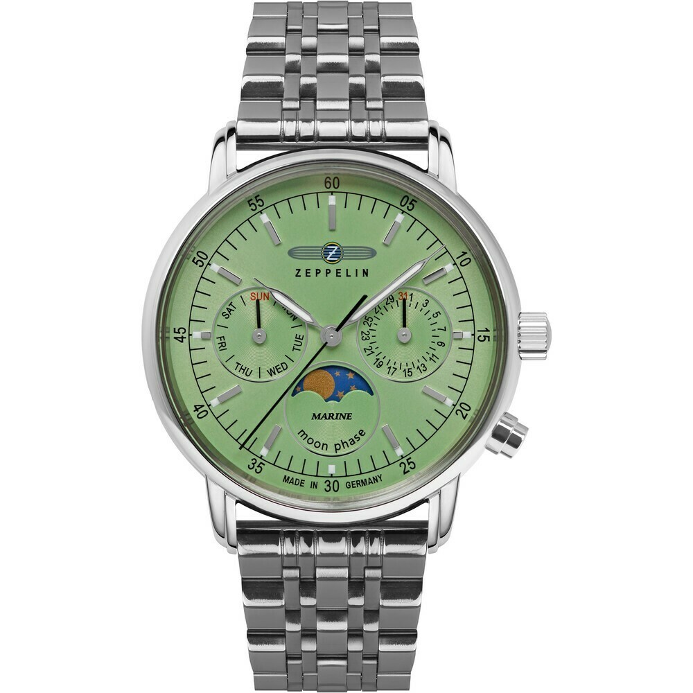 Montre quartz Zeppelin bracelet acier vert menthe 8637M-4