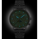 Montre quartz Zeppelin bracelet acier vert menthe 8637M-4 nuit