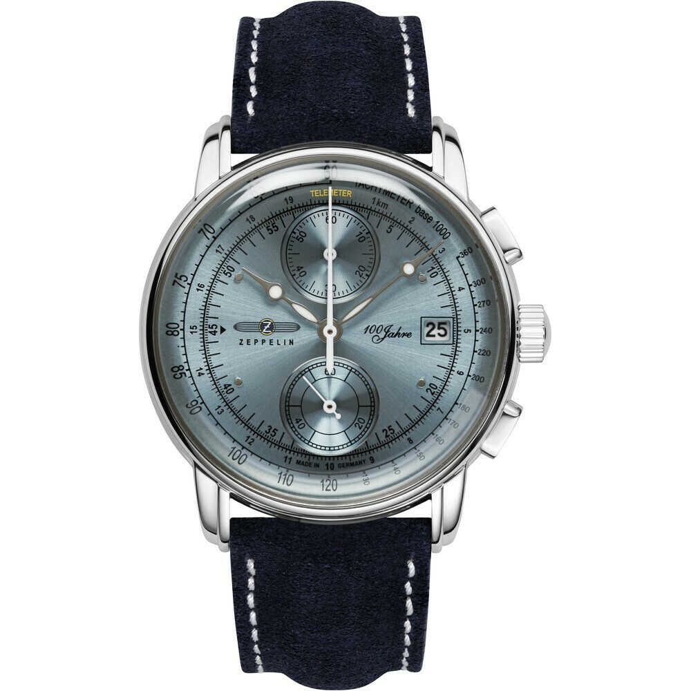 Montre chronographe Zeppelin t&eacute;l&eacute;m&egrave;tre bleu marine 8670-4