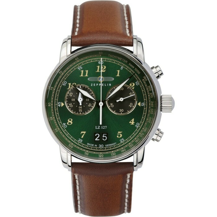 Montre chronographe Zeppelin cadran vert dor&eacute; LZ127 8684-4