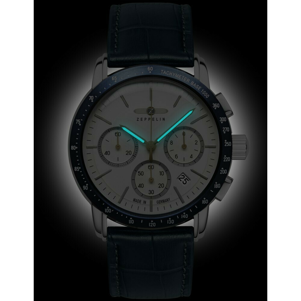 Montre chronographe Zeppelin cadran blanc New York 8878-1 nuit