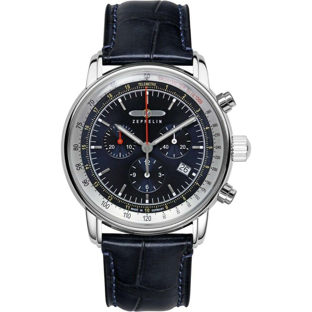 Montre chronographe Zeppelin cadran bleu marine homme 8888-3