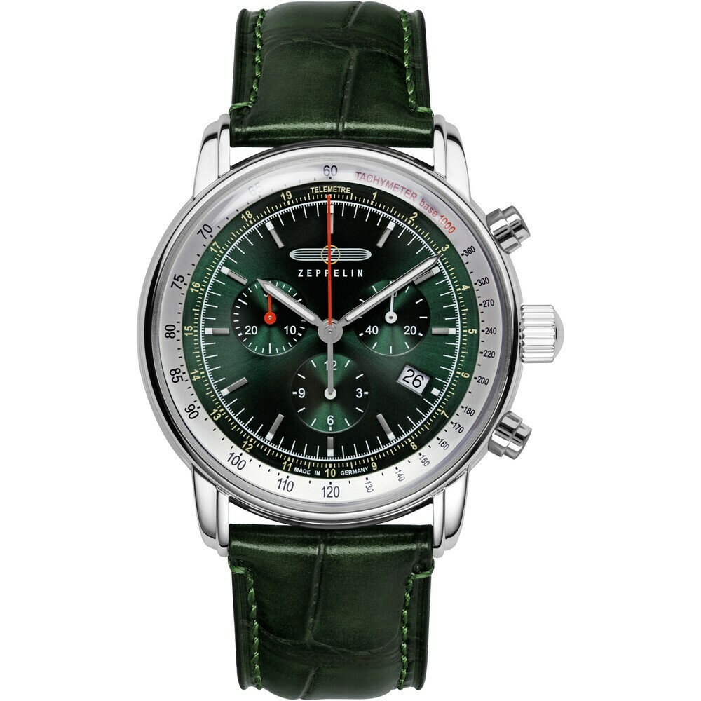 Montre chronographe Zeppelin cadran vert marine homme 8888-4