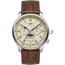 Montre quartz Zeppelin phase de lune cadran ivoire 9636-5