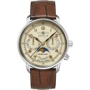 Montre quartz Zeppelin phase de lune femme beige 9637-5