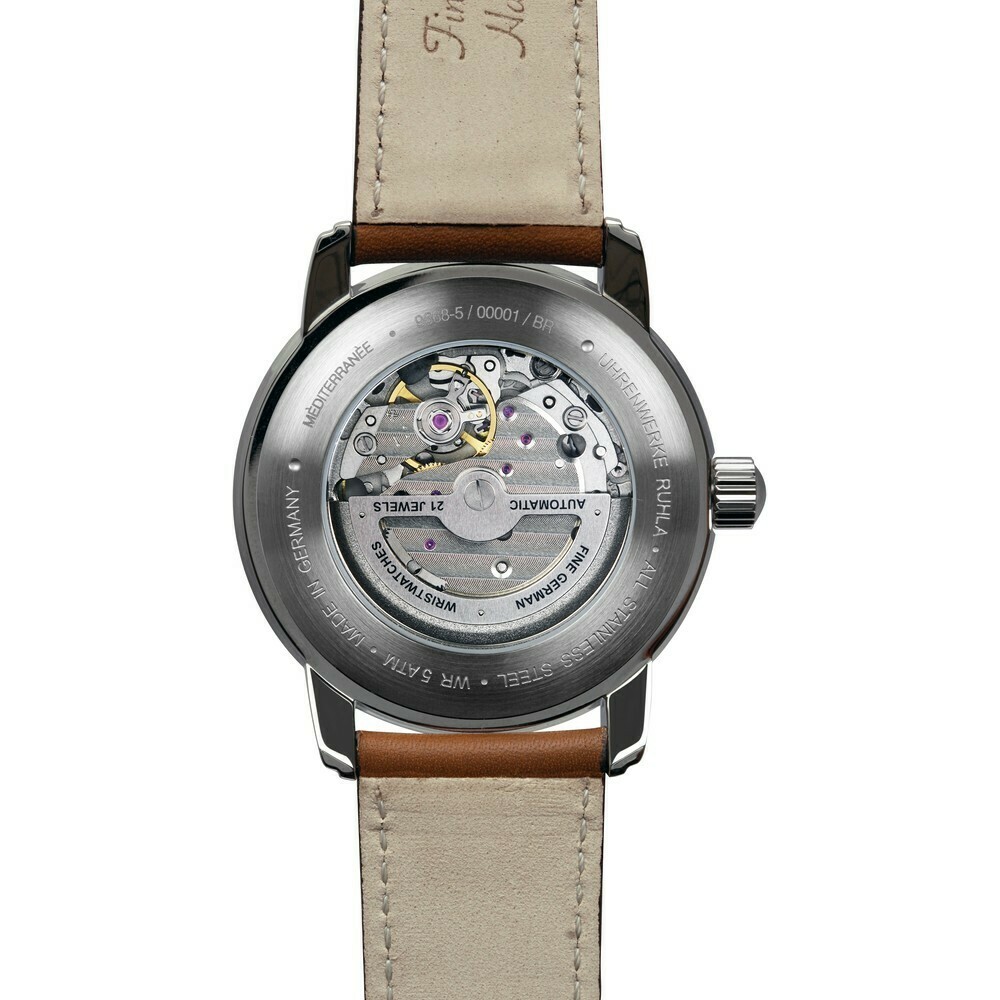 Montre automatique Zeppelin double fuseau cuir homme 9668-5 arriere