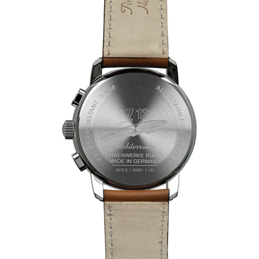 Montre chronographe Zeppelin cadran ivoire homme 9670-5 arriere